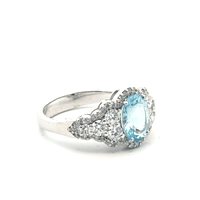 Anello Cianfrone Gioielli Donna in Oro bianco Acquamarina 1.37 Ct COLORE CCA - COLORE CCA